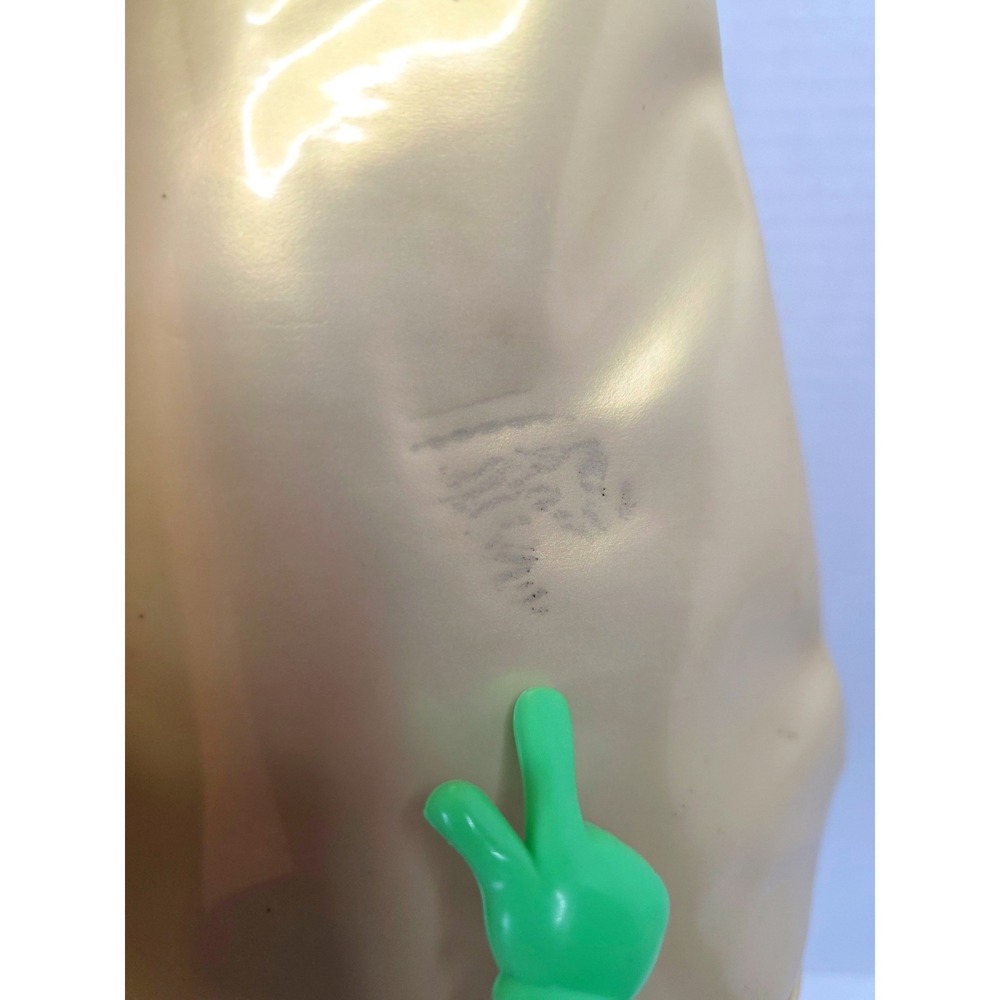 VTG Escada Acte 2 Yellow Gold Patent Leather Mini Backpack Gold EE Logo FLAWED - Picture 6 of 10